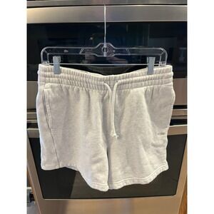 TNA Sweat Shorts Cotton Blend Cozy Fleece Boyfriend Fit Heather Grey M Softcore